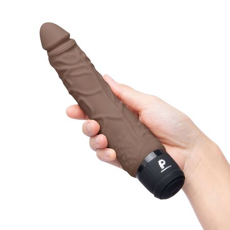 Коричневый вибромассажер 7  Realistic Vibrator - 20 см.